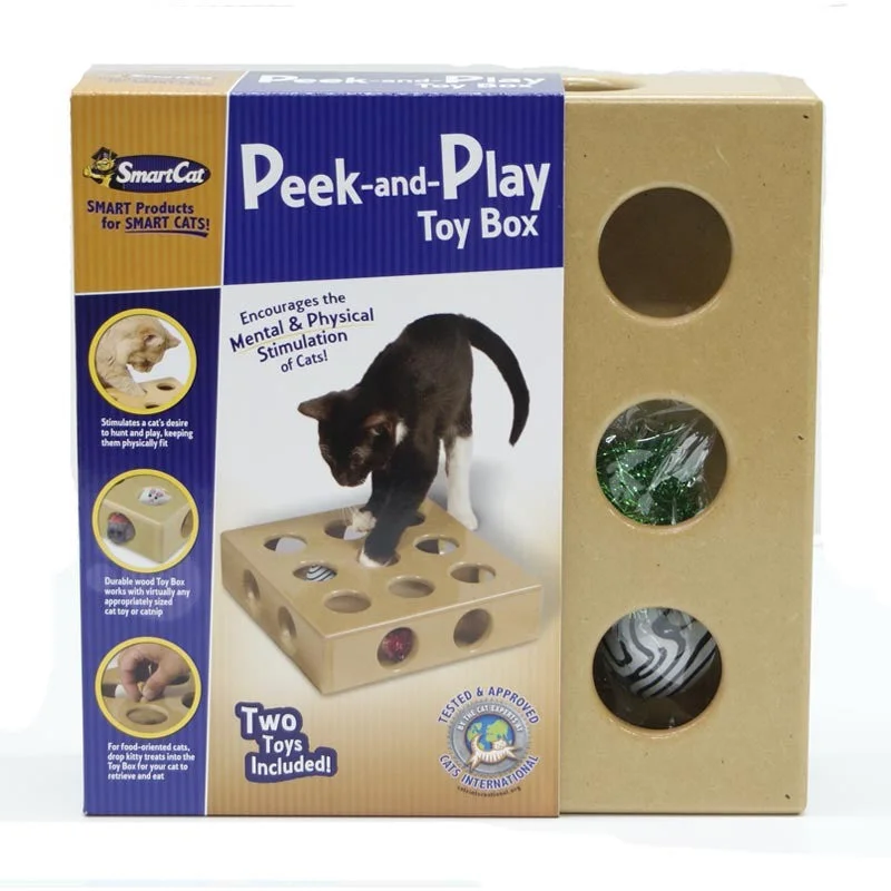 - Brand XX cat toy selectionsPeek and Play Cat Toy Box