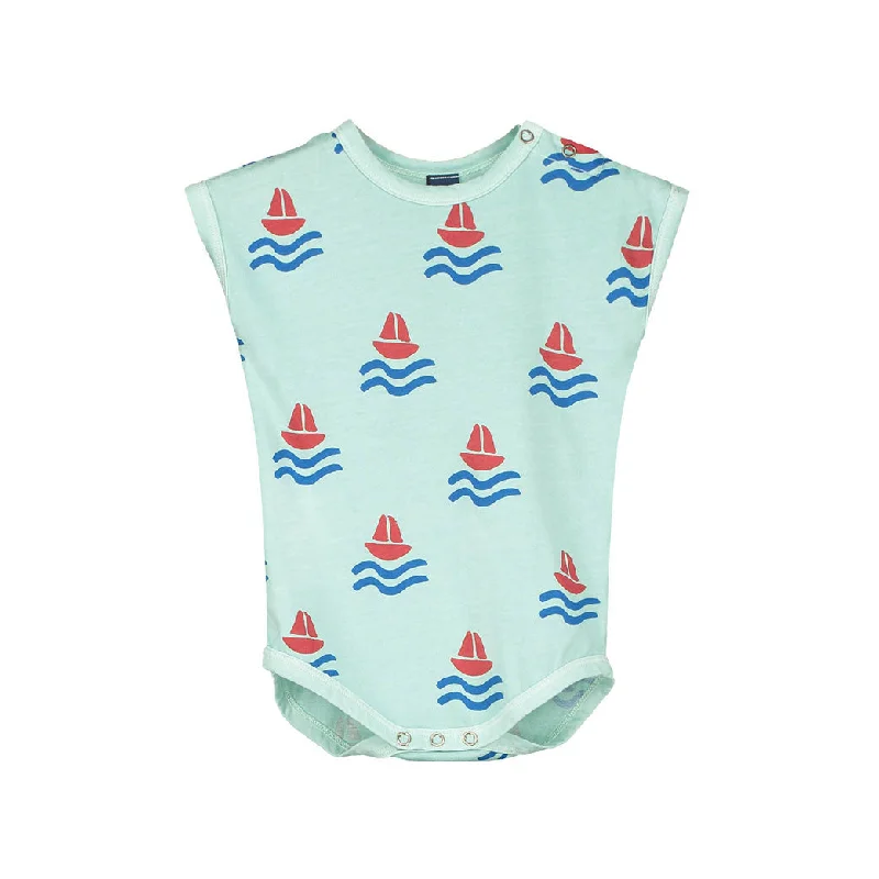  -Anti-scratch scratching board AND cat bed in oneBonmot Dusty Aqua Allover Boats Bodysuit