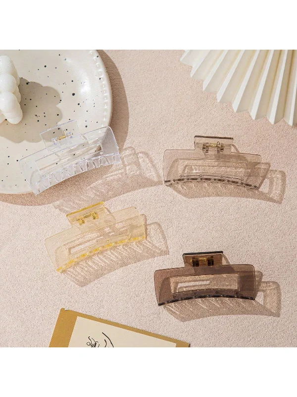 - Rabbit grass rack to prevent waste food box3pcs Clear Hair Claw For Daily Use For Girls Hairstyles Casual