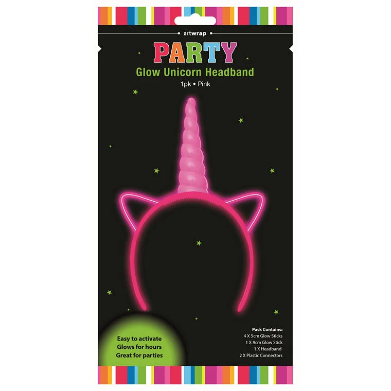 ---Glow Unicorn Headband, Pink