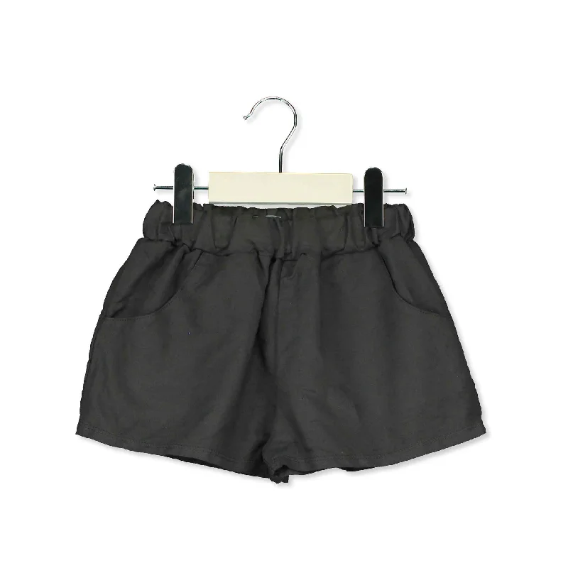  -Splash-proof food bowl AND Anti-choking slow food bowlLotieKids Vintage Black Solid Linen Wide Shorts