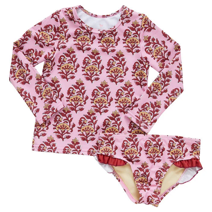 - Natural latex pet mattressPink Chicken Rash Guard Set - Pink Posey Block Print