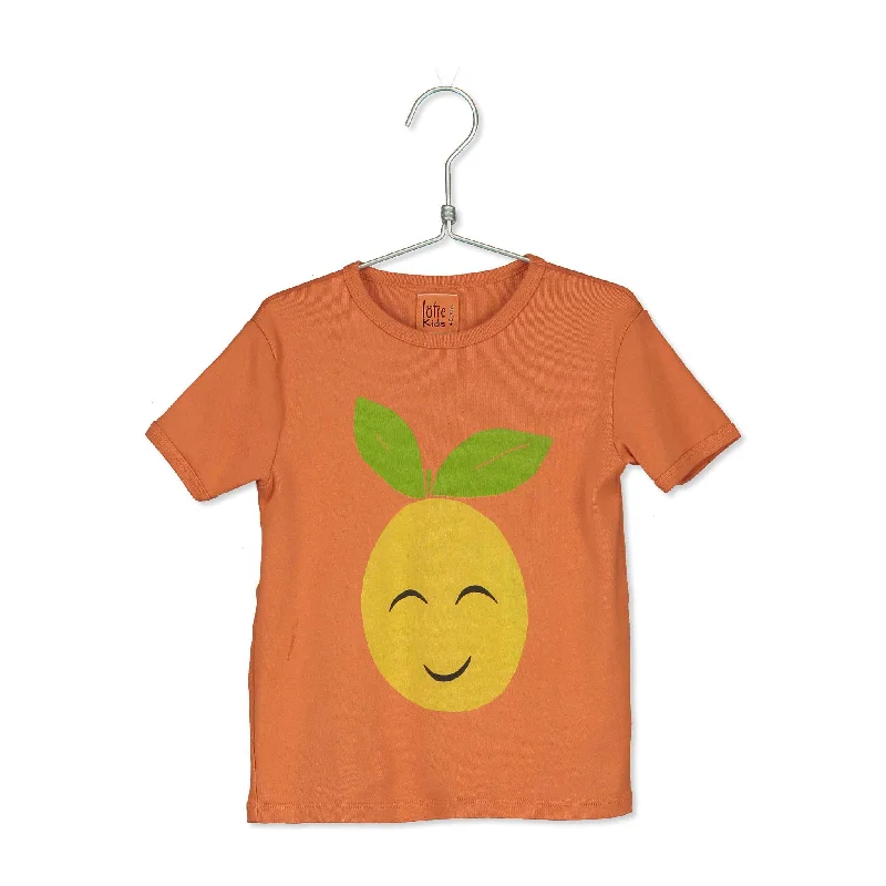 - Foldable and portable cat bagLotieKids Orange Smiley Grapefruit Retro Tshirt