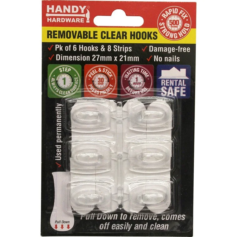 - Pet tear stain cleaning wipesAdhesive Removeable Hooks, 27mm x 21mm