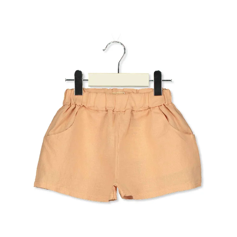 - Parrot climbing and standing wooden frameLotieKids Nude Solid Linen Wide Shorts