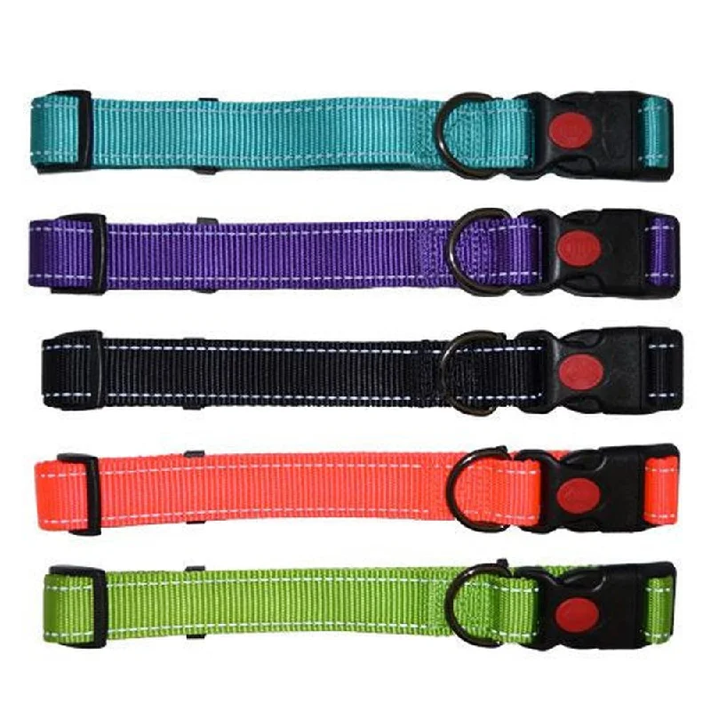 - ​​Christmas pet Christmas clothingNylon Reflective Strips Dog Collar 50cm - Purple