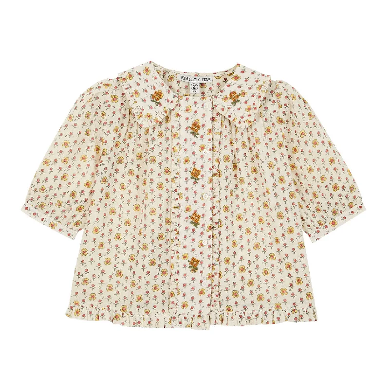 - Organic cotton dog bibsEmile et Ida Daisy Embroidered Blouse