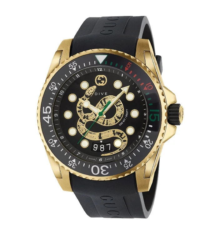  -Explosion-proof leash FOR LARGE dogsYellow Gold-Plated Gucci Dive Watch 45mm