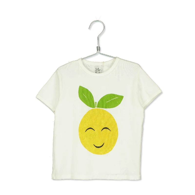 - Winter warm clothes for short-haired dogsLotieKids Off White Smiley Grapefruit Retro Tshirt