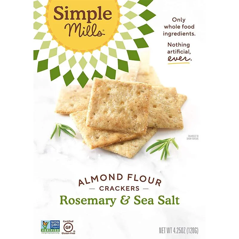 ---Simple Mills - Almond Flour Crackers Rosemary & Sea Salt, 4.25oz