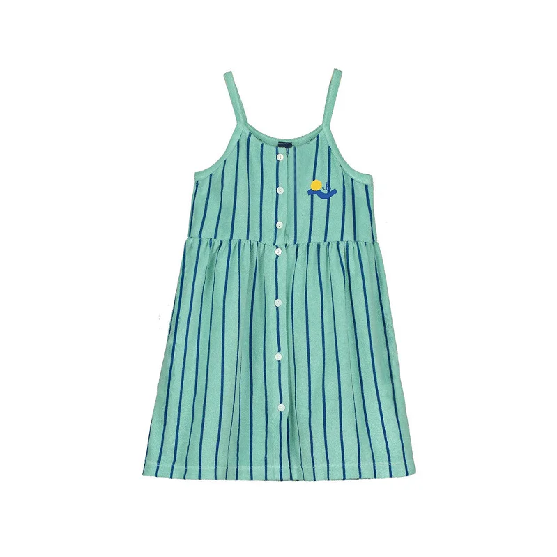 - Natural latex pet mattressBonmot Dusty Aqua Stripes Terry Dress