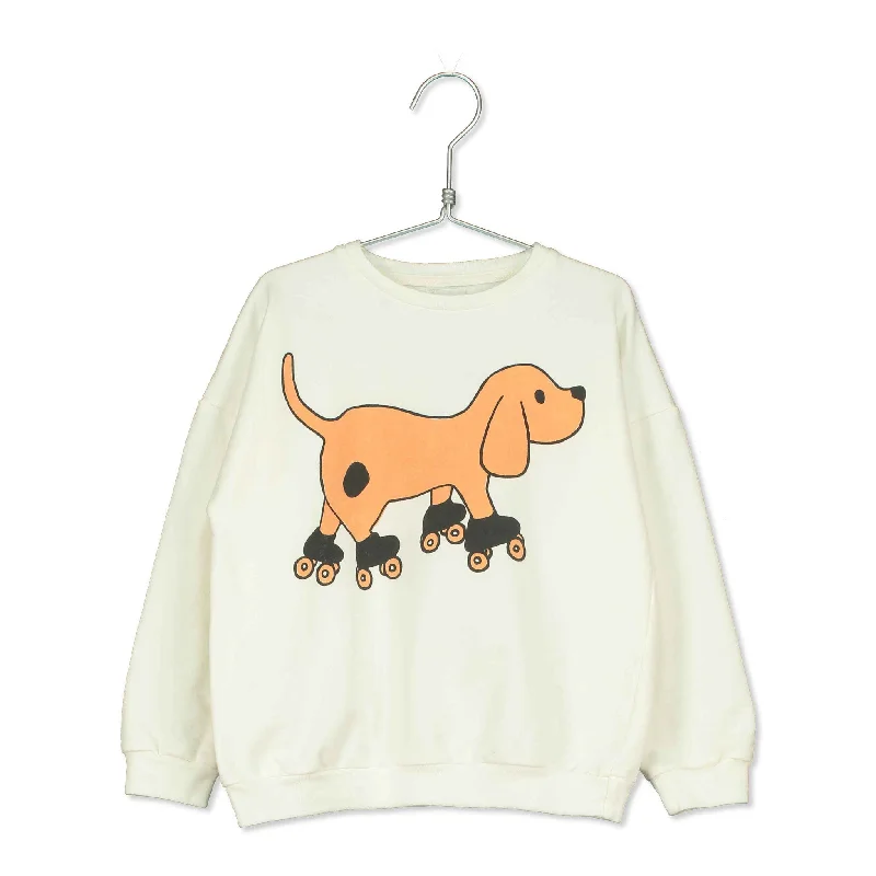 ---LotieKids Off White Skating Dog Sweatshirt