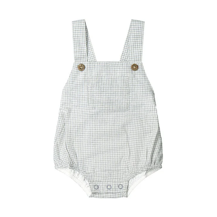 - Summer pet ice matJamie Kay Organic Cotton Gingham Samy Romper - Sky