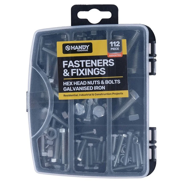 ---Fasteners & Fixings, Hex Head Nuts & Bolts, 112pc