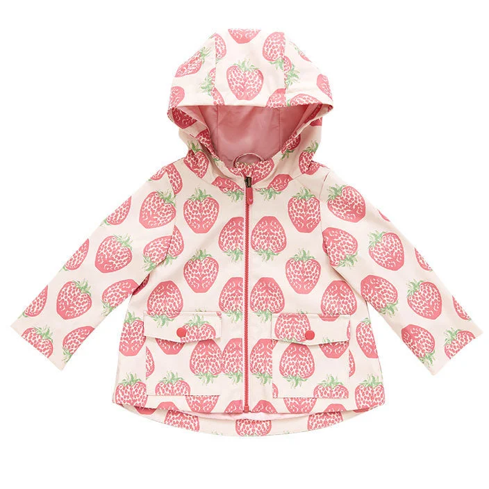 - Postoperative pet anti-licking Elizabethan collarPink Chicken Rafa Raincoat - Pink Strawberries