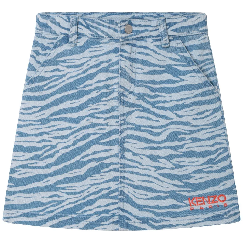 - Custom pet birthday cakeKenzo Pale Blue Printed Denim Skirt