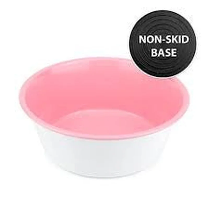  -Splash-proof food bowl AND Anti-choking slow food bowlDog Bowl Stainless Steel Non-Skid - Pink & White