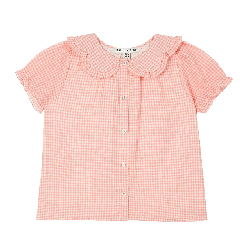 - Cat hair ball removal and hair removal creamEmile et Ida Rose Gingham Collar Blouse