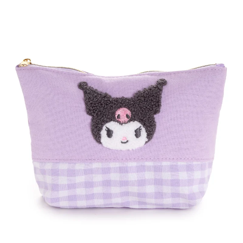 - Foldable and portable cat bagKuromi Chenille Gingham Zipper Pouch