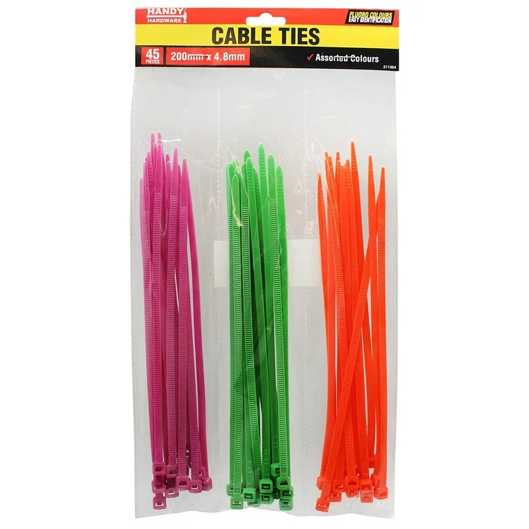 ---Colour ID Cable Ties, 45pk