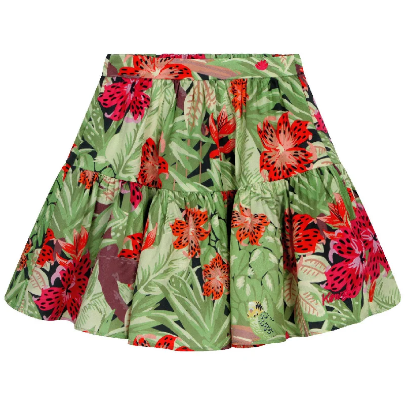 - Pet tear stain cleaning wipesKenzo Dark Green Forest Print Tencel Flared Skirt