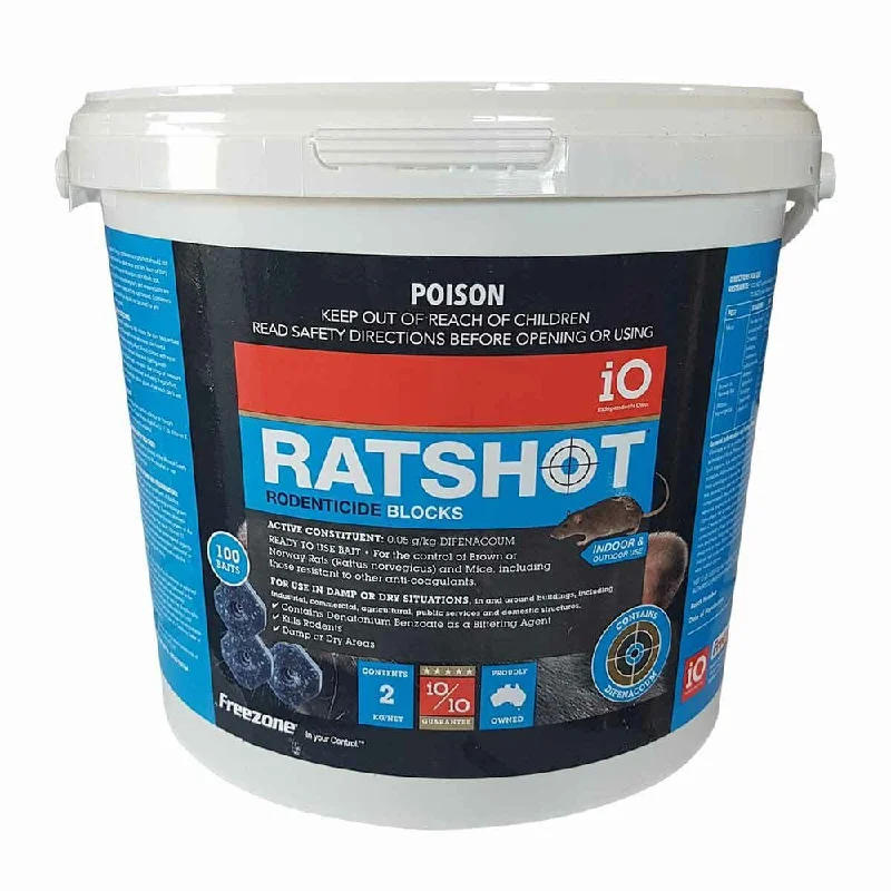 - Pet tear stain cleaning wipesiO Ratshot Blue Blocks 2kg Active: Difenacoum