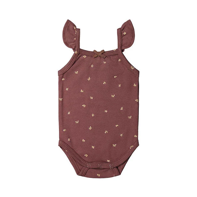 - Organic cotton dog bibsJamie Kay Organic Cotton Bettina Singlet Bodysuit - Lea Floral Deep Brown