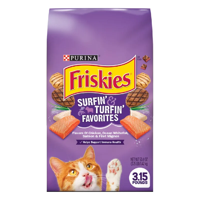    - Indoor cat food  Friskies Surfin' & Turfin' Favorites Dry Cat Food