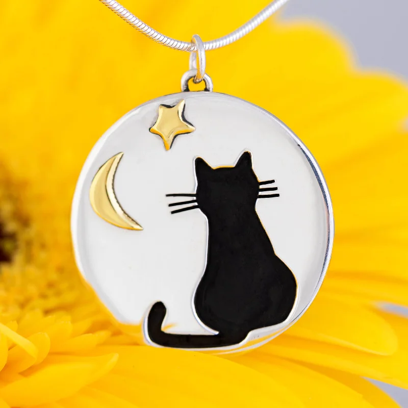    - Hairball control cat food  Moonlight Kitty Cat Sterling Necklace