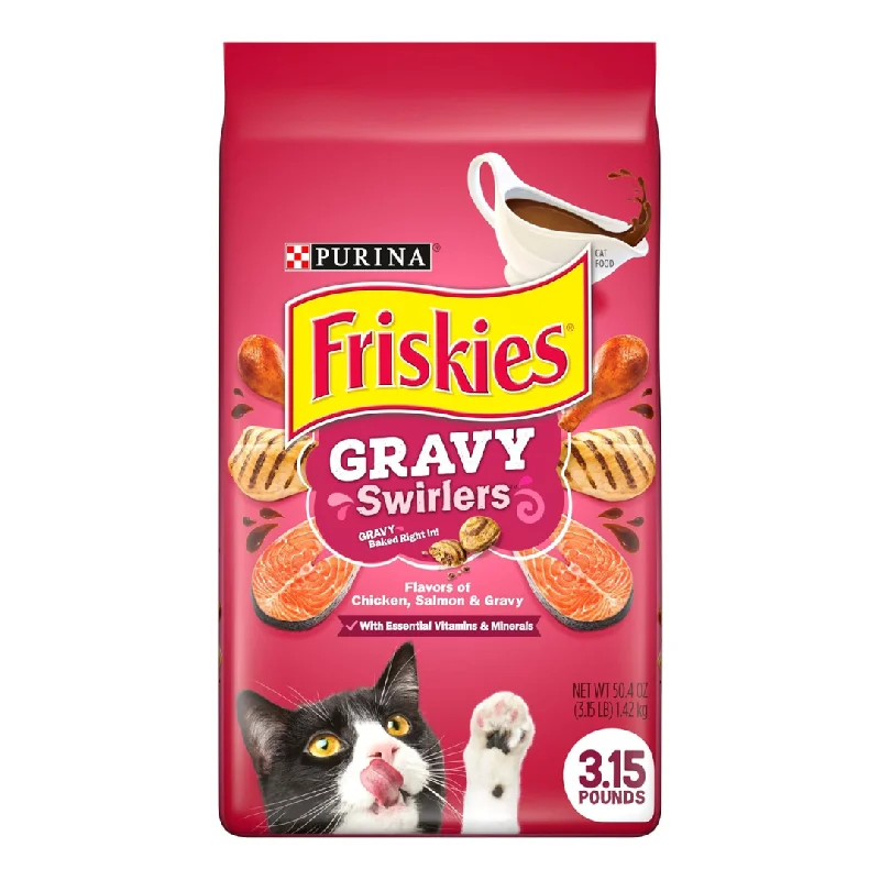    - Cat food for dental health  Friskies Gravy Swirlers Dry Cat Food