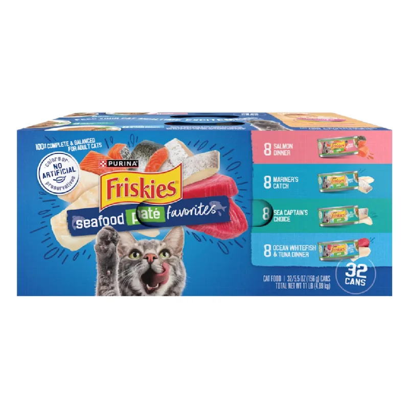    - Cat food for spayed/neutered cats  Friskies Seafood Pate Favorites Canned Cat Food